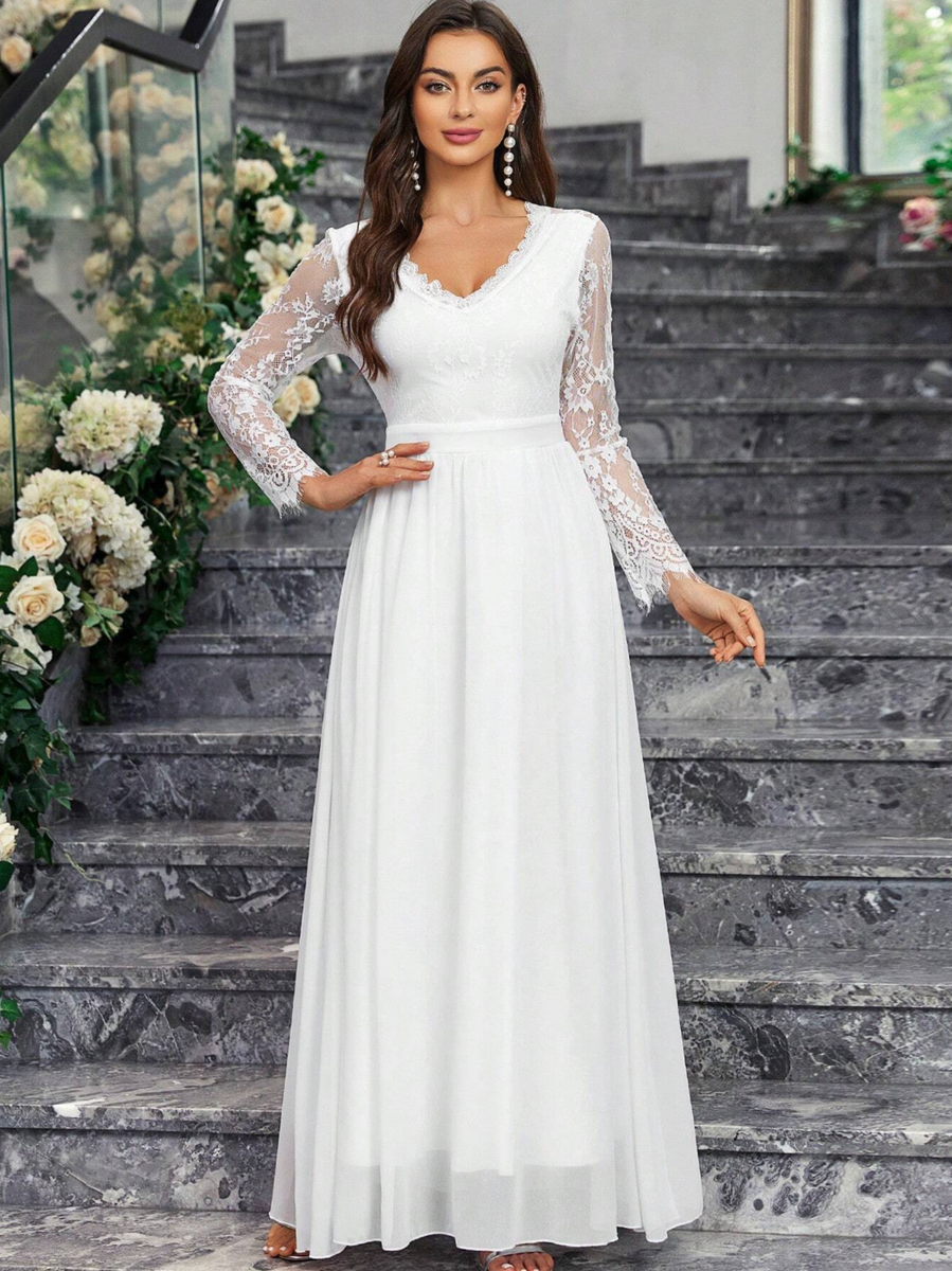 Vestido Blanco Largo Para Mujer de Novia Boda Quinces Damas de