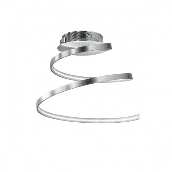 Wofi Led Deckenleuchte Laval 19W 1 Flammig Deckenlampe Nickel Matt Spirale-image