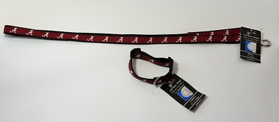 Alabama Crimson Tide All Star Dogs Set~Small 4  Leash & X-Small 6 -11  Collar