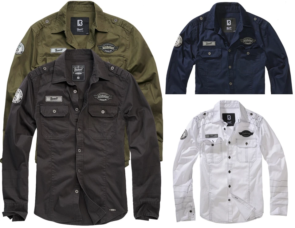 Brandit Luis Herren Hemd Langarm Men Vintage Shirts S M L XL 2XL 3XL 4XL 5 6 7XL