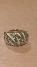 Costume Adjustable Size White Cocktail Ring