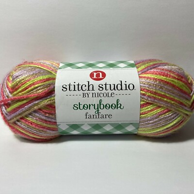 Stitch Studio Storybook Fanfare Yarn Jamboree Light Weight 3 Skeins Pink Purple