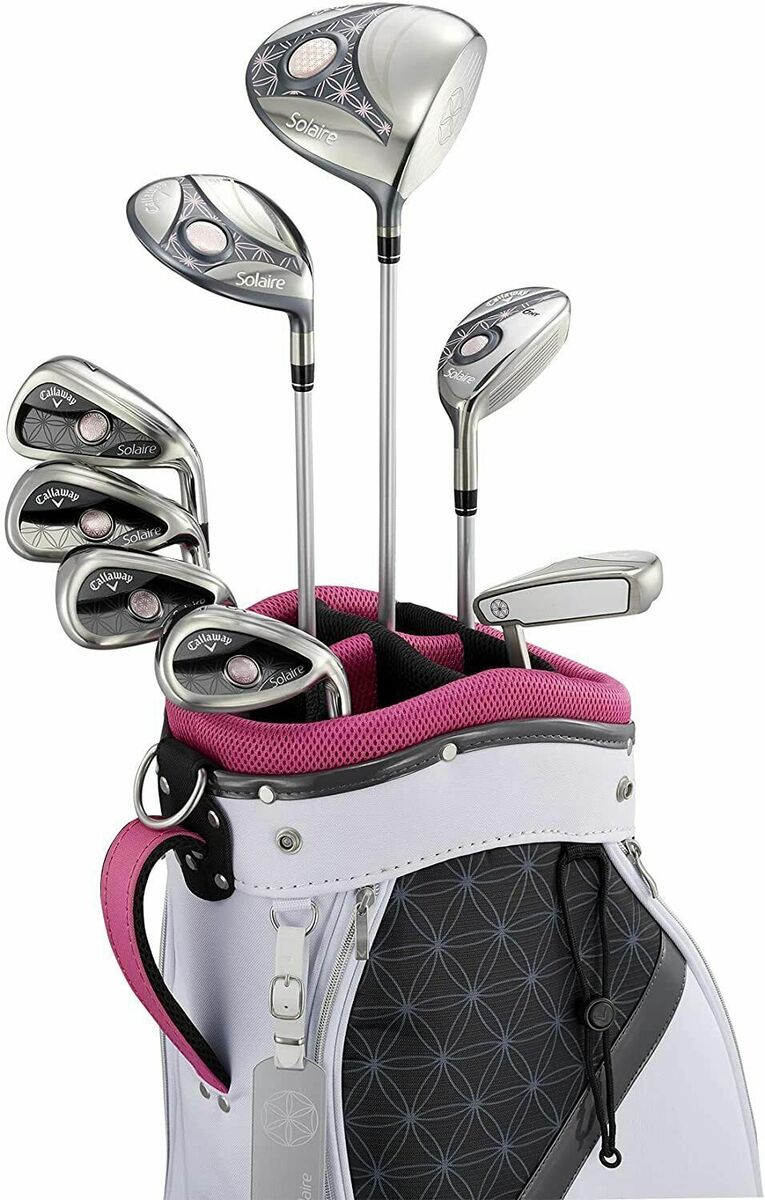 CALLAWAY SOLAIRE ladies' Pink Club Set with Caddy Bag 8pc CALLAWAY SOLAIRE ladies' Pink Club Set with Caddy Bag 8pc