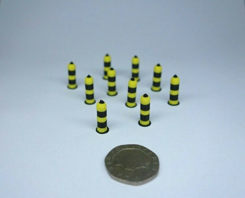 Barrera de tráfico escala 1/50 - negro y amarillo, diorama - 10 unidades 1:50 Beena - Imagen 3 de 3