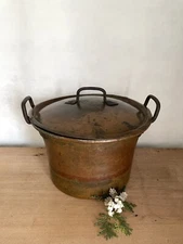 Large Copper Pot Cauldron With Lid