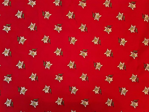 VINTAGE OKTOBERFEST DIRNDL TYROL TRACHTEN EDELWEISS RED 22'' SQUARE SMALL SCARF - Picture 2 of 4