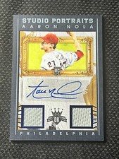 2016 Panini Studio Portraits Diamond Kings Blue Framed /25 Aaron Nola Patch Auto