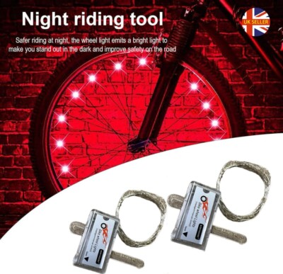 2 x wasserdichte dekorative Fahrrad-Speichenlichter für NiteRider 4 Modi (rot) UK