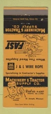 Matchbook Cover - Machinery and Tractory Supply ST Joseph MO 30 Strike