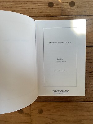 Hawthorne Centenary Essays/Roy Harvey Pearce/ 1st Edition 1964
