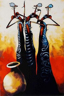 Conversations at the Water Hole, African American, Black Art by Maurice Evans