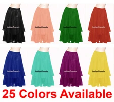 2 Layer Skirts Chiffon Gypsy Full Circle Belly Dance Tribal Costume Maxi Half