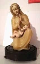 Alabaster Statue Sculpture Classic Style Madonna and Child Italian Art