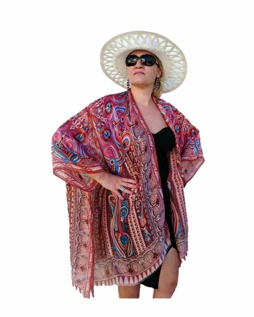 Plus size shop silk kimono jacket
