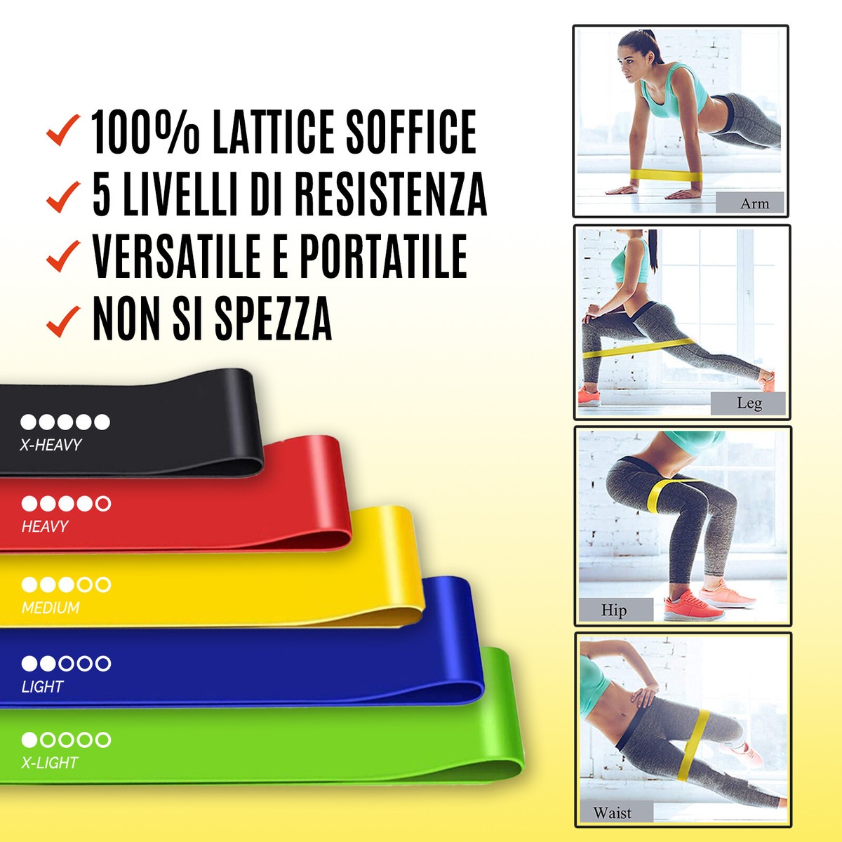 Newaner Elastici Fitness Bande, Banda Elastica Fasce 5 Livelli - Foto 2