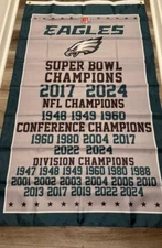 Philadelphia Eagles Super Bowl Conference Division Champions 3x5 Ft Flag Banner