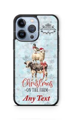 Xmas on the Farm Personalized Country Christmas Phone Case fits iPhone Samsung