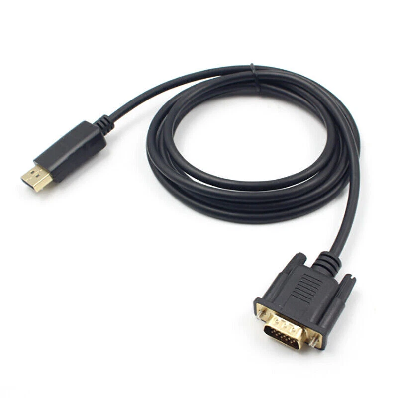 6Ft Displayport DP Male To VGA Male Adapter Display Port Cable Converter 1080P - Imagen 2 de 4