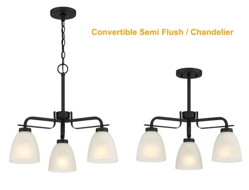 Minka Lavery 4883 Kaitlen 3 Light 20"W Vantage Semi-Flush Ceiling - Coal - Picture 3 of 3