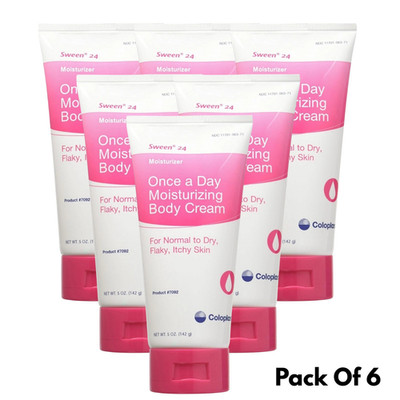 Sween 24 Once A Day Moisturizing Body Cream 5oz Long-Lasting Hydration 6 Pack