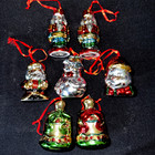 Lot of 7 Vintage Style-Eyes by Baum Bros. Metallic Glaze Christmas Ornaments — photo 1