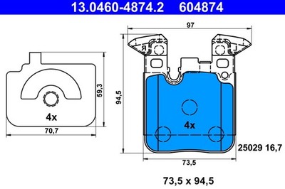 ATE 13.0460-7229.2 Kit pastiglie freni - Sconti Odierni