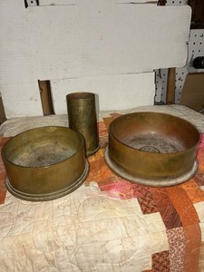 40’s Trench Art . One Trinket Dish, One Pencil Holder. One “change “ Dish. All 3
