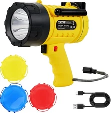 Rechargeable Spotlight Flashlight with 1000,000 High Lumen LED, Waterproof Handh