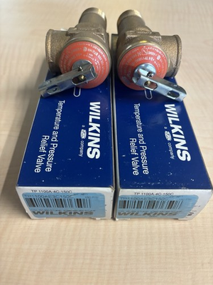 #ad 2 NEW WILKINS ZURN TEMPERATURE PRESSURE RELIEF VALVE TP 1100AE 3C 150C $24.99