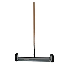 24 in. Mini Bar Sweeper Magnetic Metal Retriever for Lawn Garden Driveway