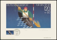 KUNST-EDITION 1985 BRD 1239 SPORT EINER-KAJAK SLALOM - AUFLAGE NUR 1.000!!