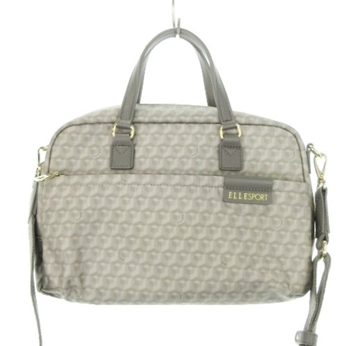 ELLE SPORT Handbag Shoulder Bag 2 Way Nylon Leather Handle Logo Total Used 207bf