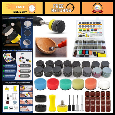 482 PCS Sanding Discs & Drums Set for Dremel - Wet/Dry Sandpaper Kit, 60-10000 G