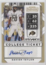 2020 Panini Contenders Draft Picks College Ticket Davion Taylor #316 Auto 10k8