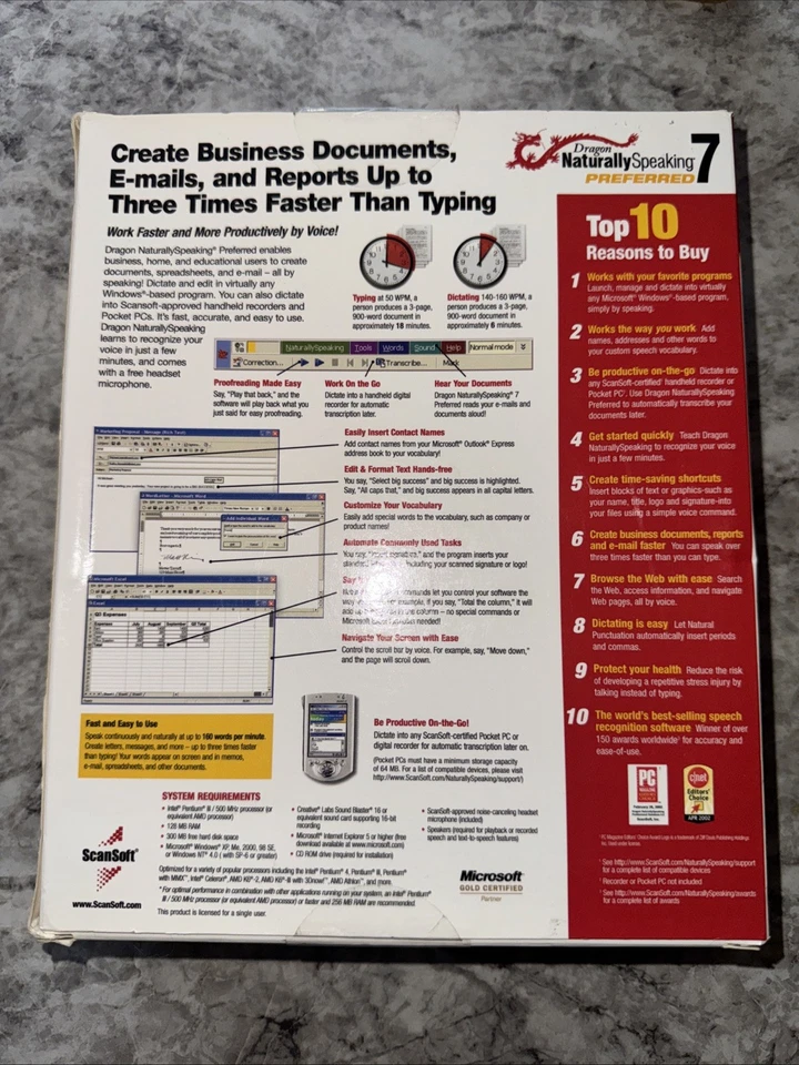 Dragon Naturally Speaking 7 Preferred - By ScanSoft New - Image 2 of 4