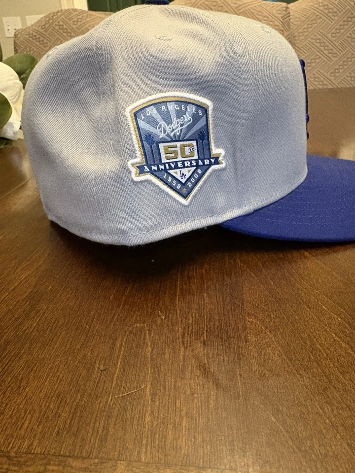 New Era 59Fifty Los Angeles Dodgers Fitted Cap Grey/blue 50th Anniversary Patch - Image 3 of 4