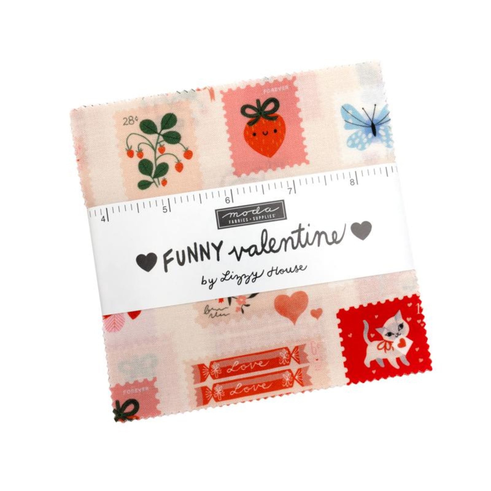 Funny Valentine Charm Pack-Moda Fabrics-42-5 Inch Squares
