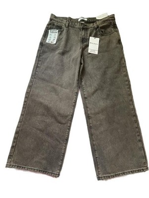 NWT Palm Sundae LA Y2K 2000s Style Low Rise Wide Leg Baggy Jeans Acid Wash Grey