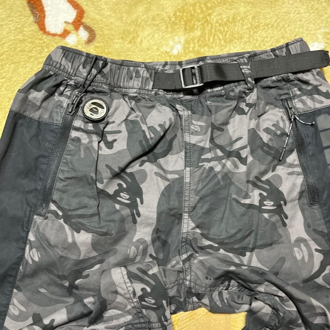 A BATHING APE BAPE Cotton Camouflage 2way Cargo Pants Black S BA0226215 thumbnail 2