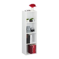 BüCherregal Weiß Standregal Schmal Aktenregal 4 FäCher 7,2 Kg BüCherregal Modern