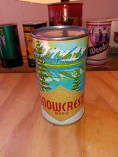Snowcrest Mountain REPLICA/NOVELTY Flat Top beer can Grace Bros Santa Monica Cal
