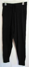 Zyia Active Black Elastic Tie Waist Sweater Jogger Pants Size Small EUC