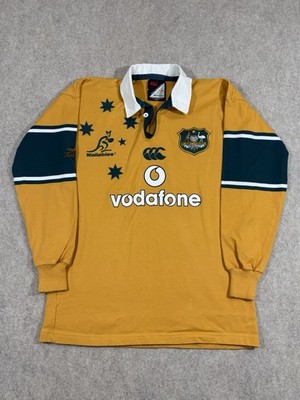 Wallabies VTG Australia Rugby Union Vodafone Long Sleeve Jersey Mens Medium
