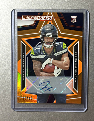 Jaxon Smith-Njigba Seattle Seahawks Panini R&S NFL 2023 ORANGE ROOKIE AUTO /75