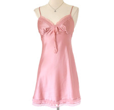 Vintage Victoria Secret Satin Slip Dress Cami Top M Babydoll Coquette Lingerie