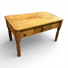 Antique Victorian Pitched Pine Coffee Table Rustic Farmhouse Table With Drawer