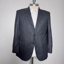Jos. A. Bank Reserve Blazer Mens 46S Charcoal Gray Solid Super 120s Wool Italy