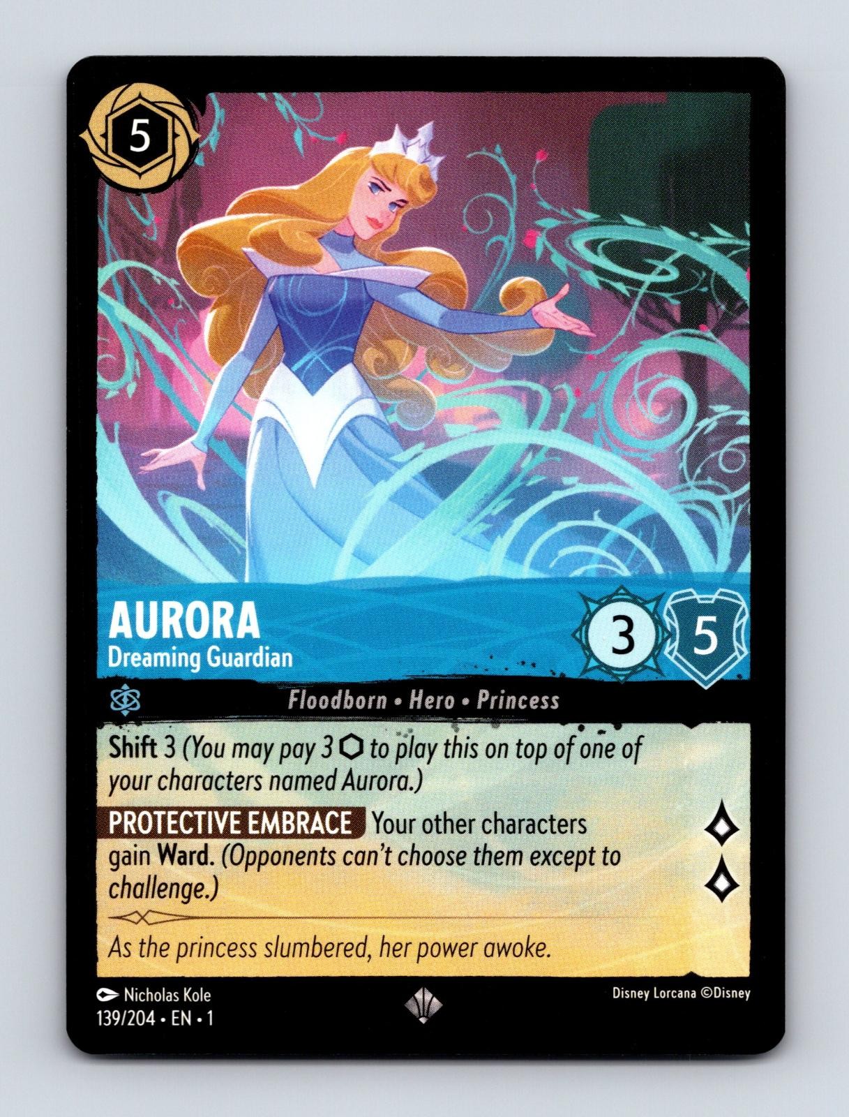 AURORA - DREAMING GUARDIAN 139/204 SUPER RARE THE FIRST CHAPTER LORCANA NM