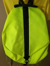 REBECCA MINKOFF Neon Yellow Julian Jumbo Zipped Nylon Backpack Unisex NWOT