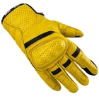 Blade Motorcycle Gloves Leather Summer Motorbike Men Women Short Retro Yellow